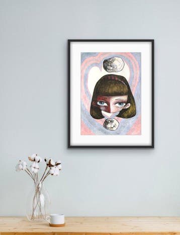 Lotte Teussink - Oops I did it again – Original painting on, Antiek en Kunst