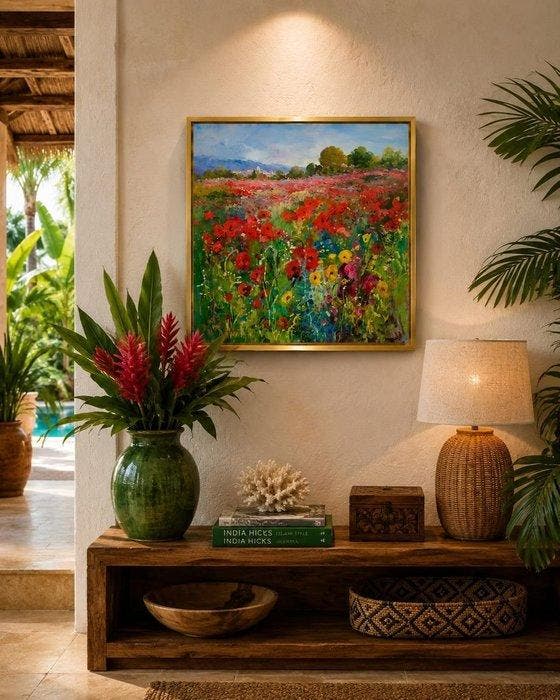 Casals - Amapolas en el horizonte, Antiek en Kunst, Kunst | Schilderijen | Modern