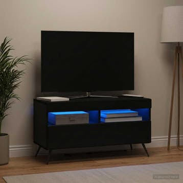 vidaXL LED tv-meubel Zwart Bewerkt hout, Verzenden