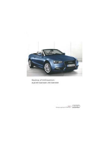 2013 AUDI A5 S5 CABRIOLET INSTRUCTIEBOEKJE FRANS