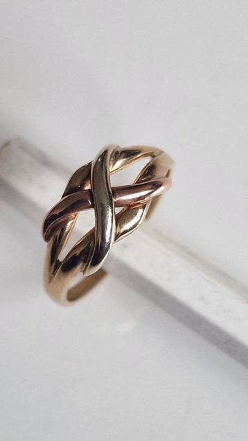 Zonder minimumprijs - Ring - 9 kt. Geel goud, Roségoud,