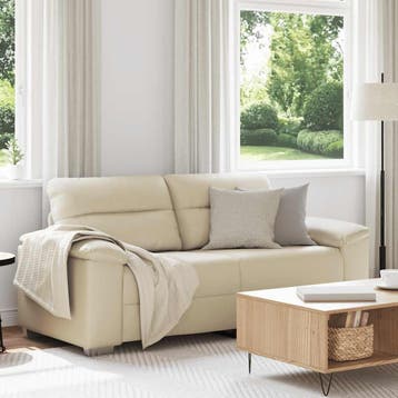 vidaXL 2-zitsbank / zetel crème 180x81x84 cm kunstleer, Verzenden, Nieuw