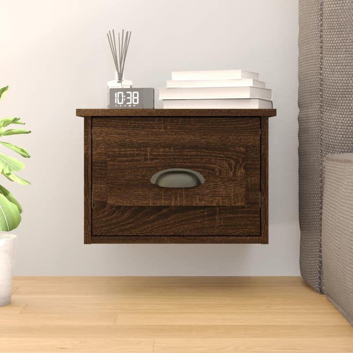 vidaXL Nachtkastje wandgemonteerd 41,5x36x28 cm bruin, Huis en Inrichting, Slaapkamer | Nachtkastjes, Nieuw, Verzenden