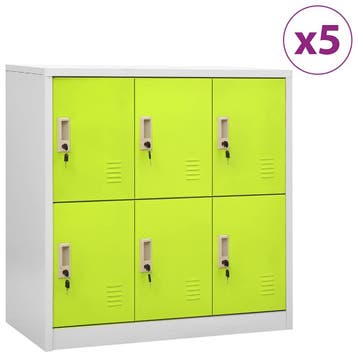 vidaXL Lockerkasten 5 st 90x45x92,5 cm staal lichtgrijs en, Huis en Inrichting, Kasten | Overige, Verzenden, Nieuw