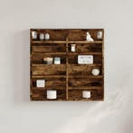 vidaXL Vitrinekast 60x8,5x58 cm bewerkt hout gerookt, Verzenden, Nieuw