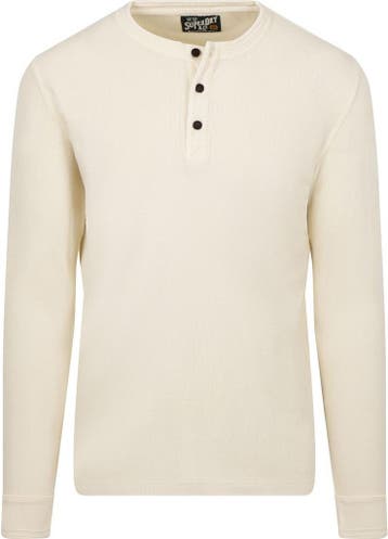 Superdry Trui Henley Textured Ecru maat Maat 52/54 (L) Heren, Vêtements | Hommes, Pulls & Vestes, Verzenden