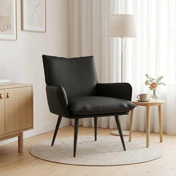 vidaXL Fauteuil Zwart Kunstleer, Verzenden, Nieuw