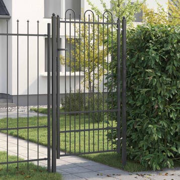 vidaXL Hekpoort DRONTEN 100 x 175 cm Staal Zwart, Tuin en Terras, Tuinpoorten, Verzenden, Nieuw
