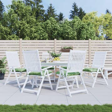 vidaXL Stoelkussens 6 st bladpatroon 40x40x7 cm stof, Verzenden, Nieuw