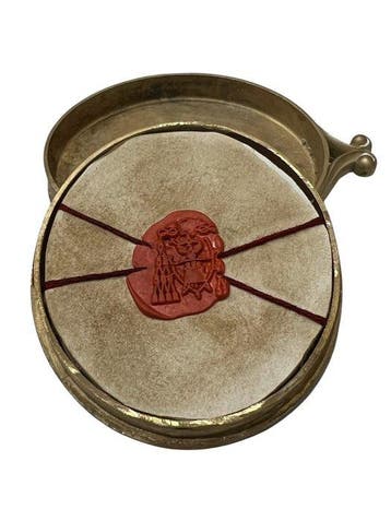 Reliquaire - Bronze, Cartouche dorée, Verre, Textile - XXe