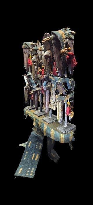 Prachtige originele Bambara-kroon / Mark - hoogte 98 cm -