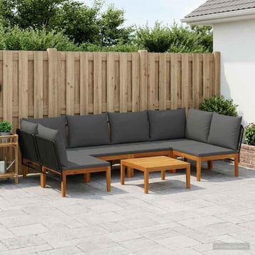 vidaXL 7 st Massief acaciahout & touw Naturel, Verzenden