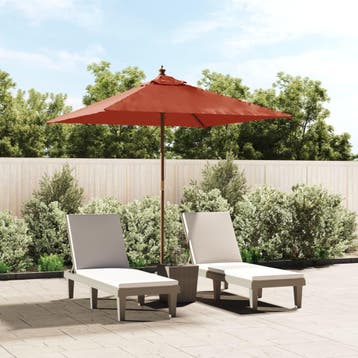 vidaXL Parasol met houten paal 198x198x231 cm, Tuin en Terras, Verzenden, Nieuw
