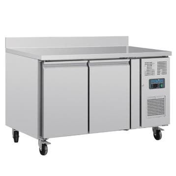 Polar U-serie 2-deurs koelwerkbank met achteropstand 282L, Verzenden