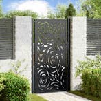 vidaXL Poort met vlamontwerp 100x175 cm staal zwart, Verzenden, Nieuw