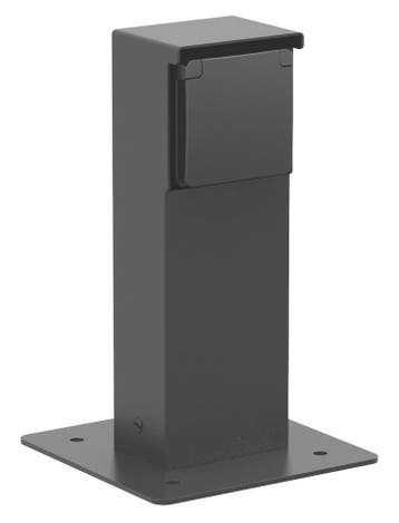 Prise De Courant Extérieure Noire Avec Plaque De Sol IP55 -, Verzenden