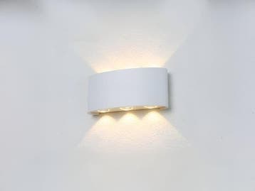Veiling - 12x 6W LED ovaal Wandlamp zes licht zand wit warm