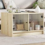 vidaXL Salontafel met glazen deuren 68x50x42 cm sonoma, Verzenden, Nieuw