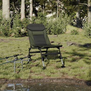 vidaXL Visstoel met verstelbare modderpoten inklapbaar groen, Verzenden