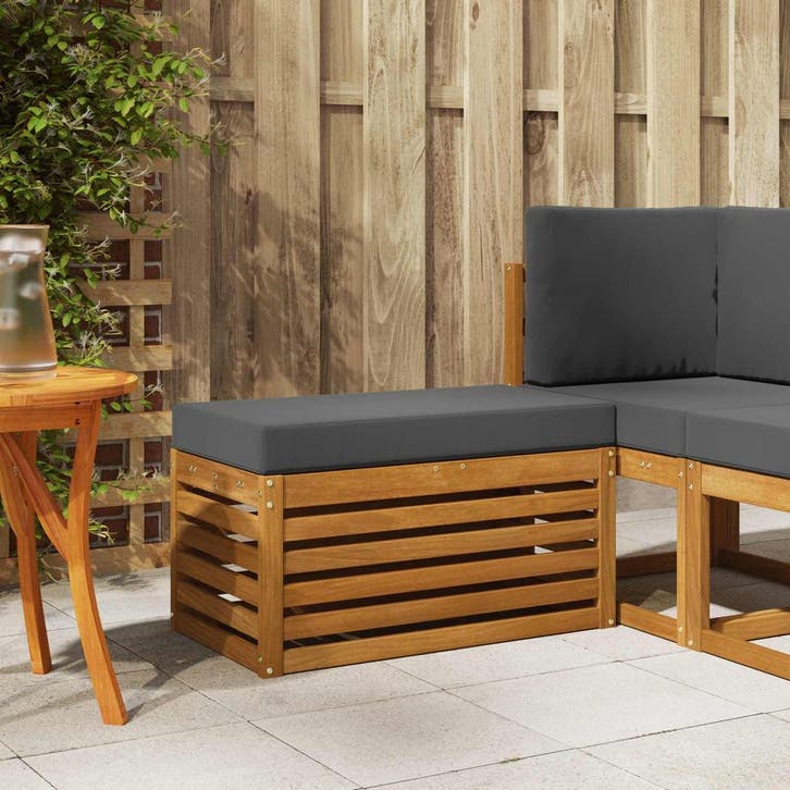 vidaXL Buitenstoel Bank Massief Acacia Hout Naturel, Tuin en Terras, Tuinsets en Loungesets, Nieuw, Verzenden