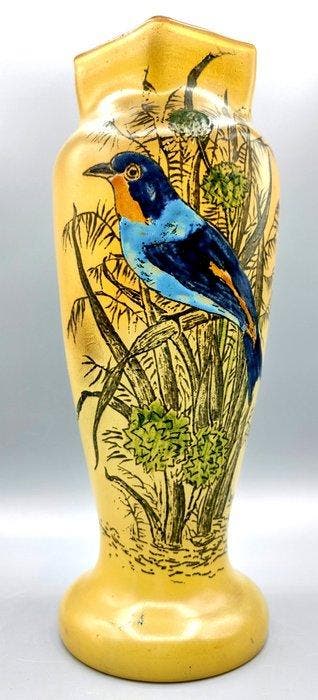 LEGRAS (1839-1916) - Vaas - Grote vaas met geëmailleerd