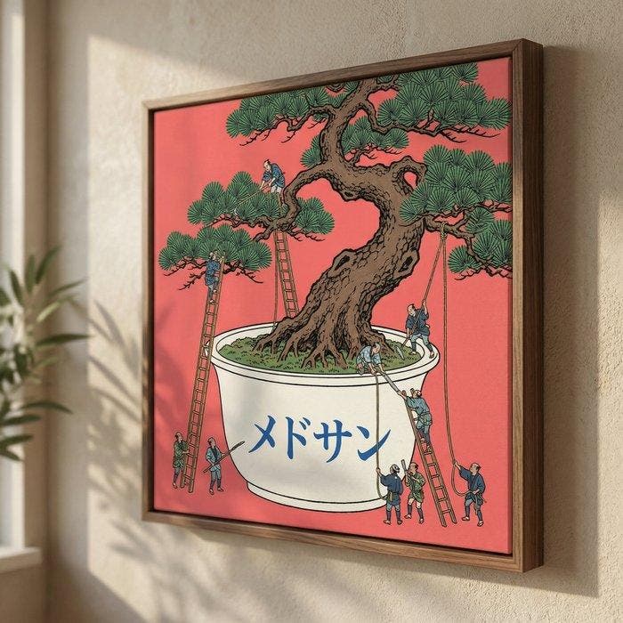 MEDSAN - Bonsai Gardeners () - Hand Signed, Antiek en Kunst, Kunst | Designobjecten