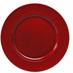 Onderbord Rond Rood Glitter 33 cm, Huis en Inrichting, Nieuw