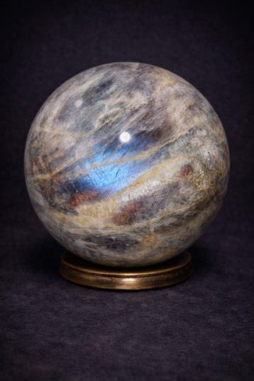 Rare sphère en pierre de lune bleue adulaire – Grand