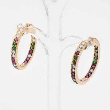 Boucles doreilles - 18 carats Or rose Diamant (Naturelle) -, Bijoux, Sacs & Beauté, Boucles d'oreilles