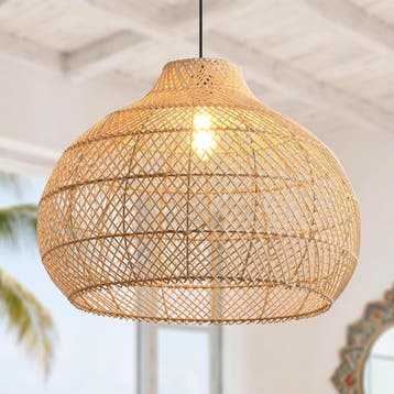 Hanglamp eetkamer - Rotan - Woonkamer - Slaapkamer - Bruin -, Verzenden