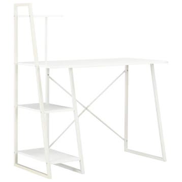 vidaXL Bureau met schappen 102x50x117 cm wit, Huis en Inrichting, Verzenden, Nieuw