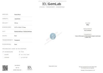 1 pcs Bleu Aigue-marine - 5.96 ct - International Colored, Bijoux, Sacs & Beauté, Pierres précieuses
