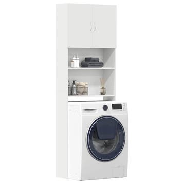 vidaXL Wasmachinekast 64x24x190 cm bewerkt hout wit, Verzenden, Nieuw