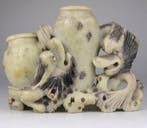 Chinese Carving Soapstone Dragon Statue Sculpture - Pierre,, Antiquités & Art