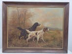 Paul Schouten (1860-1922) - Chiens darrêt dans un paysage