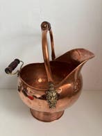 Accessoire de cheminée - Cuivre, Laiton, Bois - Seau après