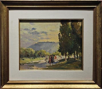 Michele de Simone (1893 - 1955) - Passeggiata al tramonto