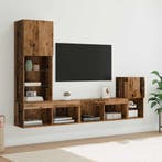 vidaXL TV Wandmeubels met LED -striplichten Oud Hout Bewerkt, Huis en Inrichting, Verzenden, Nieuw