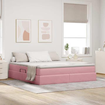 vidaXL Opbergbed met matras met matras Roze 160 x 200 cm, Verzenden, Nieuw