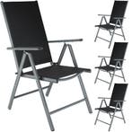 tectake Opvouwbare aluminium tuinstoelen - antraciet / zwart, Tuin en Terras, Verzenden, Nieuw