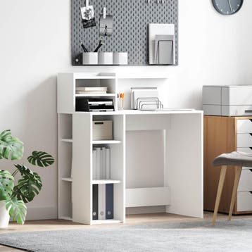 vidaXL Bureau Wit Bewerkt hout 90 x 48 x 101,5 cm, Verzenden