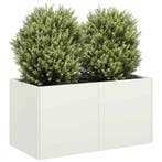 vidaXL Plantenbak 80x40x40 cm koudgewalst staal wit, Verzenden