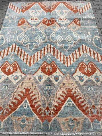 Tapis Afghan Art Déco - Nettoyé - tissé à la main - laine -, Maison & Meubles, Ameublement | Tapis & Moquettes