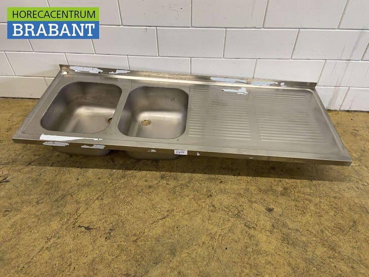 Plan de travail en acier inoxydable Double évier 180 x 70 cm, Articles professionnels, Horeca | Autre, Envoi