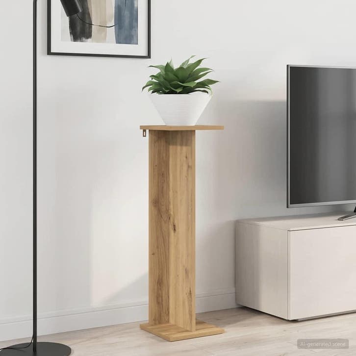 vidaXL Plantenstand 2 pcs Artisan Eik 25 x 25,5 x 80,5 cm, Tuin en Terras, Bloembakken en Plantenbakken, Nieuw, Verzenden