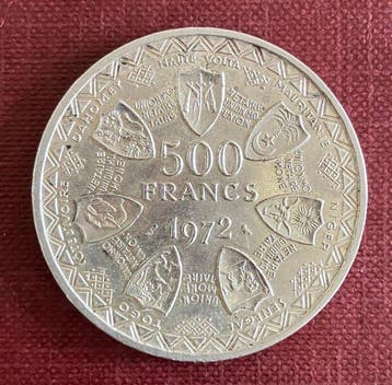 Afrikaanse Staten (BCEAO). 500 Francs 1972, 10th Anniversary