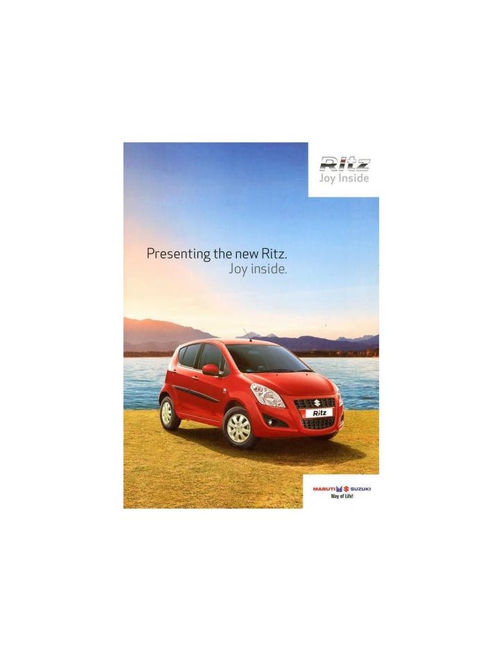 2014 MARUTI SUZUKI RITZ BROCHURE ENGELS, Boeken, Auto's | Folders en Tijdschriften, Ophalen of Verzenden