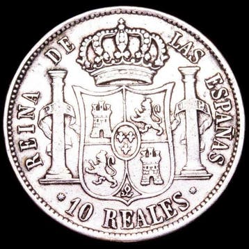 Spanje. Isabel II. 10 Reales 1852 Barcelona (Zonder