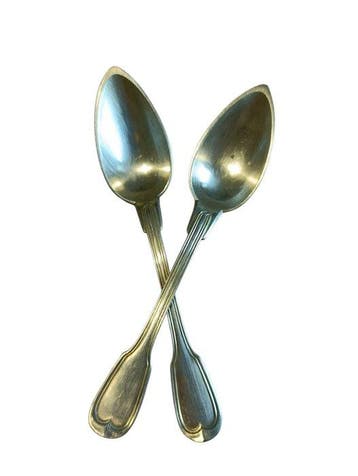 Lepel (2) - .800 zilver - zilveren lepels, Antiek en Kunst