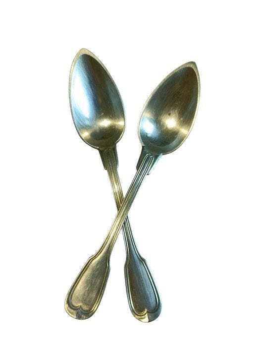 Lepel (2) - .800 zilver - zilveren lepels, Antiek en Kunst, Antiek | Zilver en Goud
